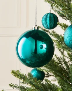 WeRChristmas Teal Large Gloss Shatterproof Bauble, 15 Cm