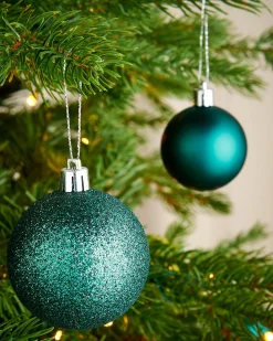 WeRChristmas Teal Shatterproof Bauble, 50 Pack