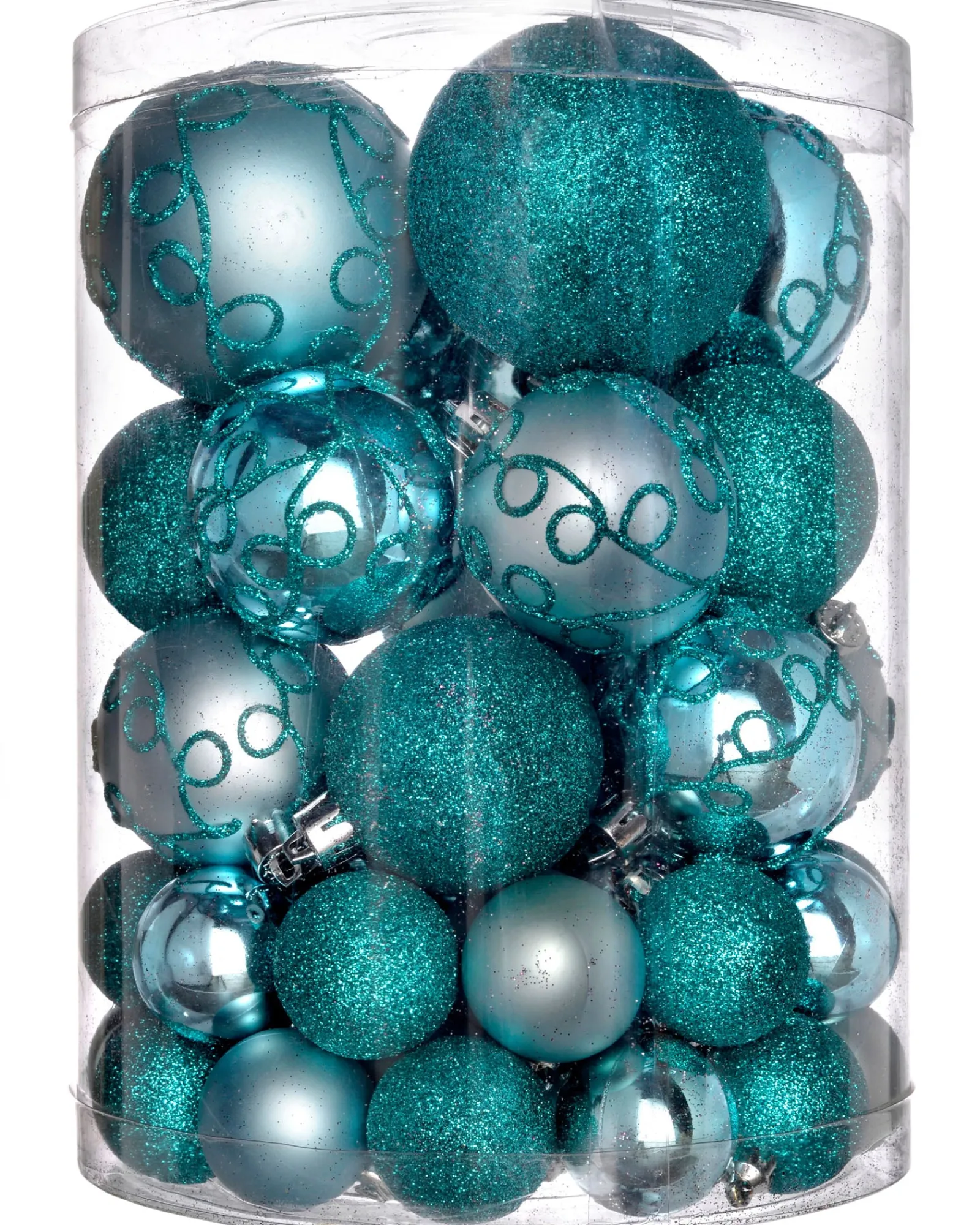 WeRChristmas Teal Shatterproof Baubles, 50 Pack