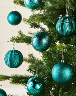 WeRChristmas Teal Shatterproof Baubles, 16 Pack, 8 Cm