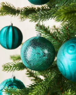 WeRChristmas Teal Shatterproof Baubles, 16 Pack, 8 Cm