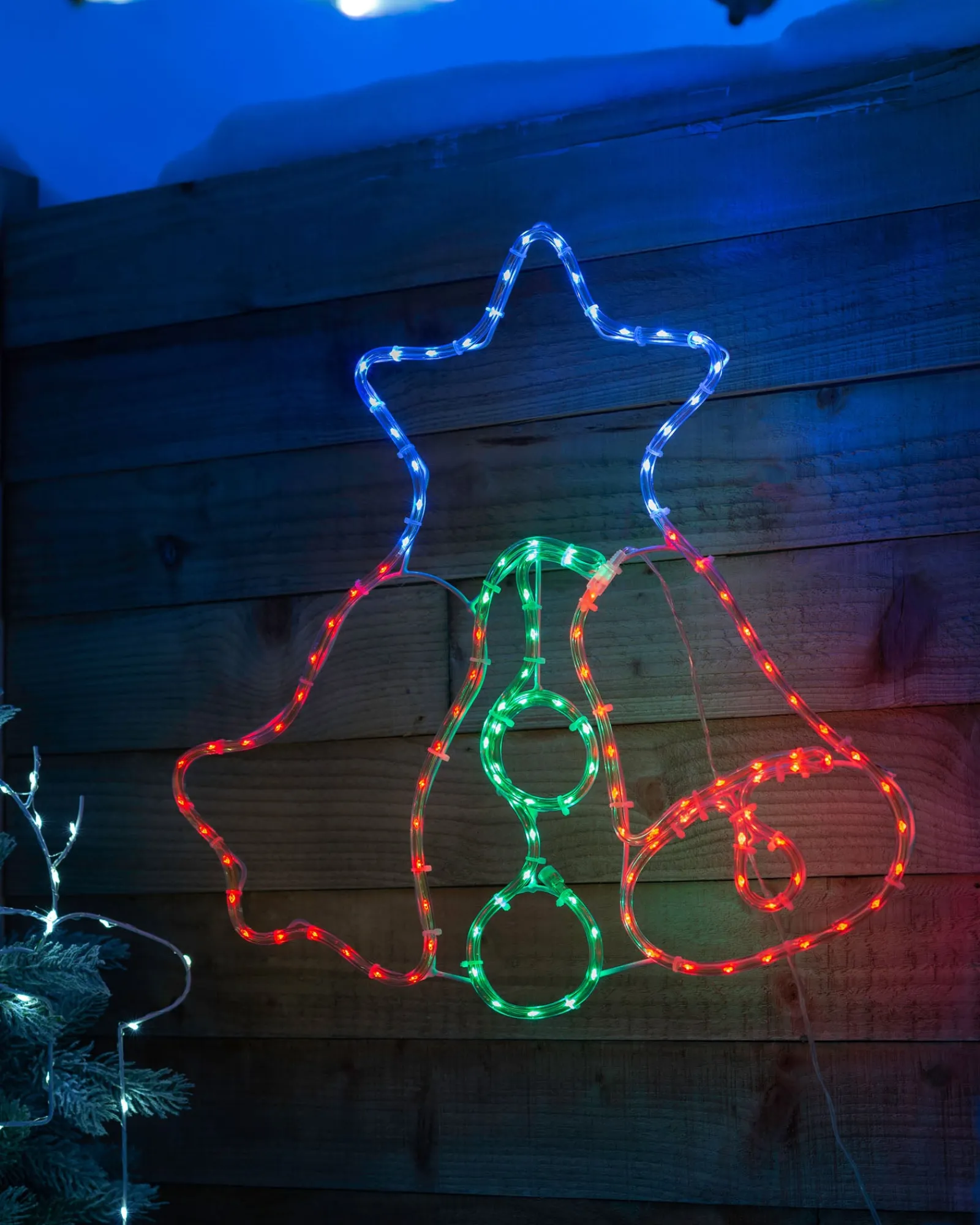 WeRChristmas Twin Bells Rope Light Silhouette, 48 Cm