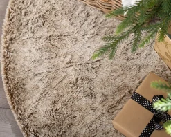WeRChristmas Two Tones Fur Tree Skirt, Brown, 120 Cm