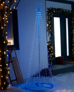 WeRChristmas Waterfall Christmas Tree, Blue/White, 2.1 M