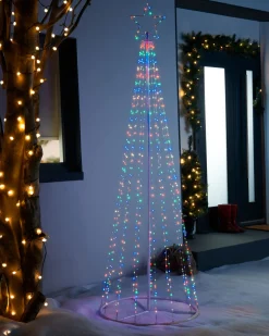 WeRChristmas Waterfall Christmas Tree, Rainbow, 2.1 M