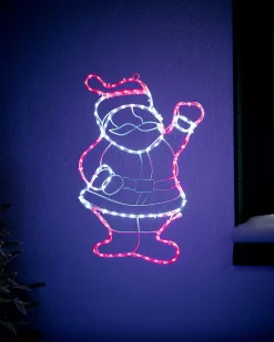 WeRChristmas Waving Santa Rope Light Silhouette, 51 Cm