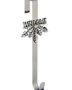 WeRChristmas Welcome Wreath Door Hanger, Silver, 38 Cm