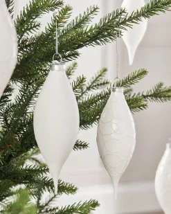 WeRChristmas White Glass Baubles, 5 Pack, 15 Cm