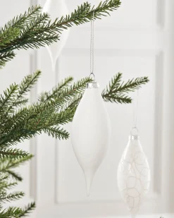WeRChristmas White Glass Baubles, 5 Pack, 15 Cm