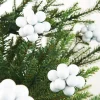WeRChristmas White Glass Berry Cluster Baubles, 10 Pack