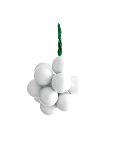 WeRChristmas White Glass Berry Cluster Baubles, 10 Pack