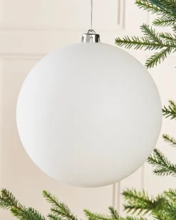 WeRChristmas White Large Glitter Shatterproof Bauble, 20 Cm