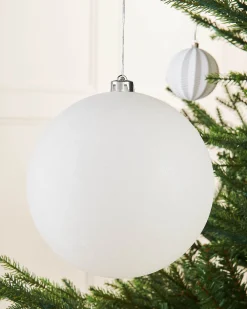 WeRChristmas White Large Glitter Shatterproof Bauble, 20 Cm