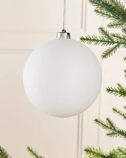 WeRChristmas White Large Glitter Shatterproof Bauble, 15 Cm