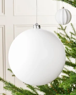 WeRChristmas White Large Matt Shatterproof Bauble, 20 Cm