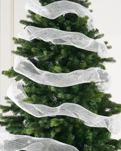 WeRChristmas White Mesh With Pale Gold Foil, 9 M