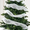 WeRChristmas White Mesh With White Dacron Lines, 9 M