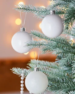 WeRChristmas White Shatterproof Baubles, 42 Pack, 6 Cm