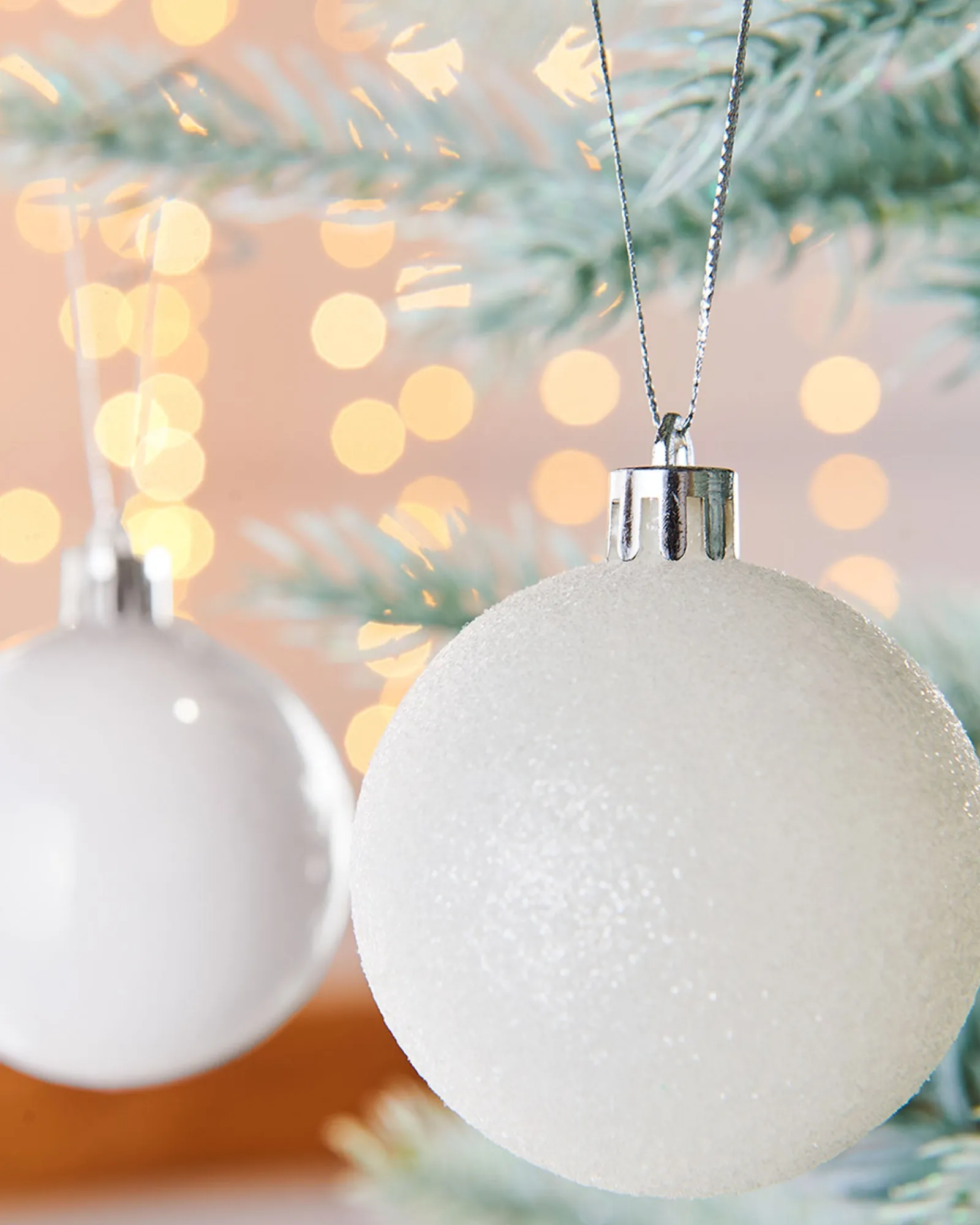 WeRChristmas White Shatterproof Baubles, 42 Pack, 6 Cm