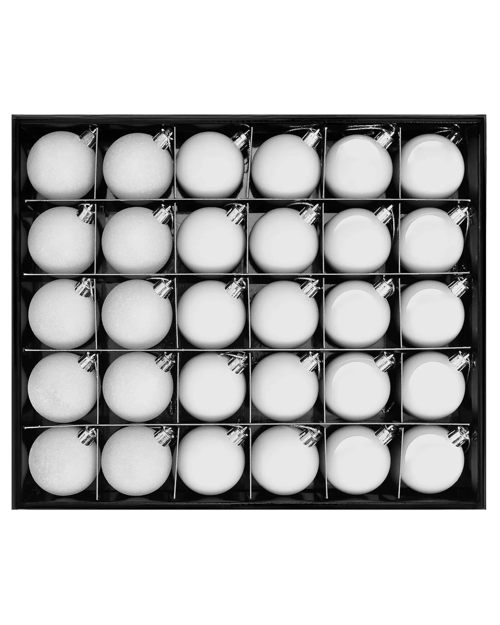 WeRChristmas White Shatterproof Bauble, 50 Pack