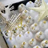 WeRChristmas White/Gold Shatterproof Baubles Set, 50 Pack